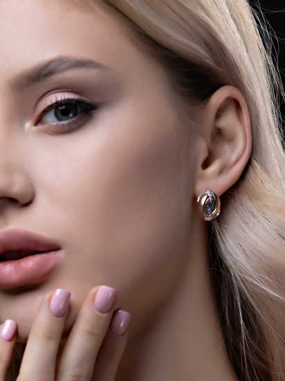 Серьги из золота с фианитами