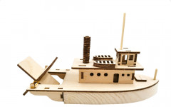Набор-конструктор деревянный «Пароход на резиномоторе» - Фото 1