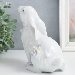 Сувенир «Белый кролик с розовым бантом и розочками» - Фото 3