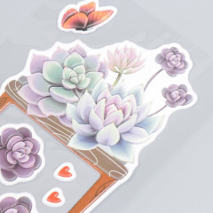 Наклейка на выключатель «Суккуленты в горшочке» - Фото 1