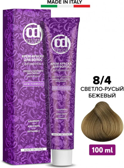 Крем-краска для волос, оттенок 8/4 Светло-русый сандре бежевый
