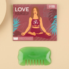 Массажер 2 в 1 скребок гуаша и расческа «Love yourself» - Фото 1