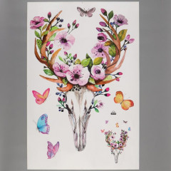 Наклейка интерьерная «Череп с цветами» - Фото 1