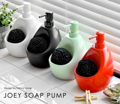 Диспенсер для мыла с подставкой для губки «Joey», черный - Фото 2