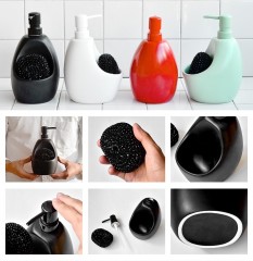 Диспенсер для мыла с подставкой для губки «Joey», черный - Фото 1