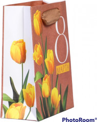 Пакет подарочный «Тюльпаны» - Фото 1