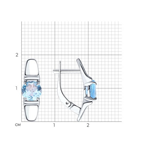 Серьги из серебра с топазами
