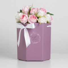 Коробка для цветов подарочная «Сумеречная лаванда» - Фото 1