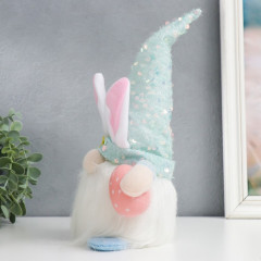 Кукла интерьерная «Гном в колпаке с заячьими ушами, пайетки» - Фото 4