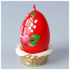 Свеча декоративная «Пасхальное яйцо в лукошке» - Фото 1