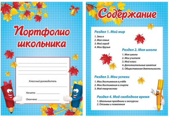 Набор вкладышей для портфолио