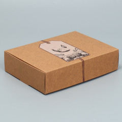 Коробка складная крафтовая «Сделано с любовью» - Фото 1