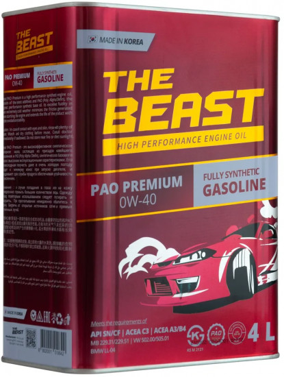 Моторное масло The Beast PAO Premium 0W-40