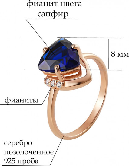 Кольцо из серебра с фианитами