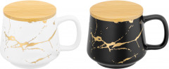 Набор кружек с крышками «Золотой мрамор» - Фото 2