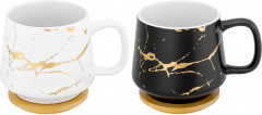 Набор кружек с крышками «Золотой мрамор» - Фото 3