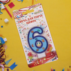 Свеча для торта «6» - Фото 2