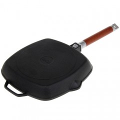 Сковорода-гриль чугунная со съемной ручкой - Фото 2
