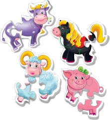 Мягкие пазлы 4 в 1 «Ферма» - Фото 1