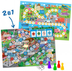 Игра-ходилка 2 в 1 «Транспорт. Юный пешеход» - Фото 1