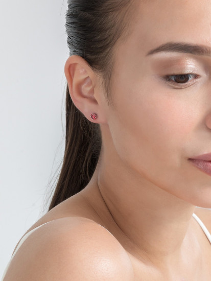Серьги из серебра с фианитами