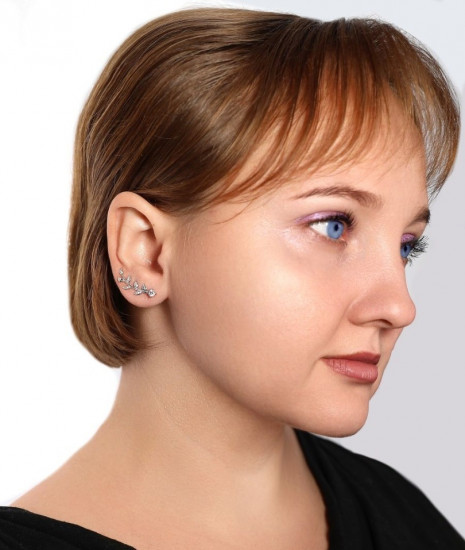 Серьги из серебра с фианитами
