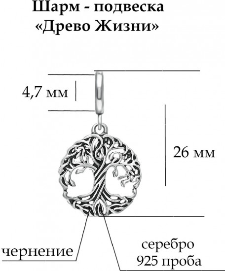 Шарм-подвеска из серебра