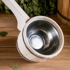 Ковш для бани со вставкой из нержавеющей стали - Фото 2