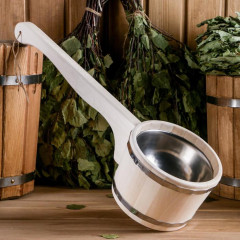 Ковш для бани со вставкой из нержавеющей стали - Фото 3