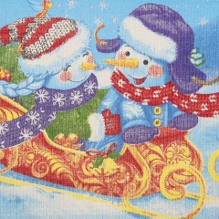 Полотенце вафельное «Снеговики» (35х60 см) - Фото 2