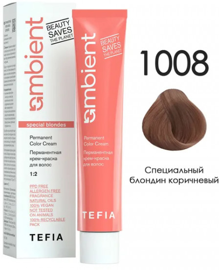 Крем-краска для волос, оттенок 1008 Специальный блондин коричневый