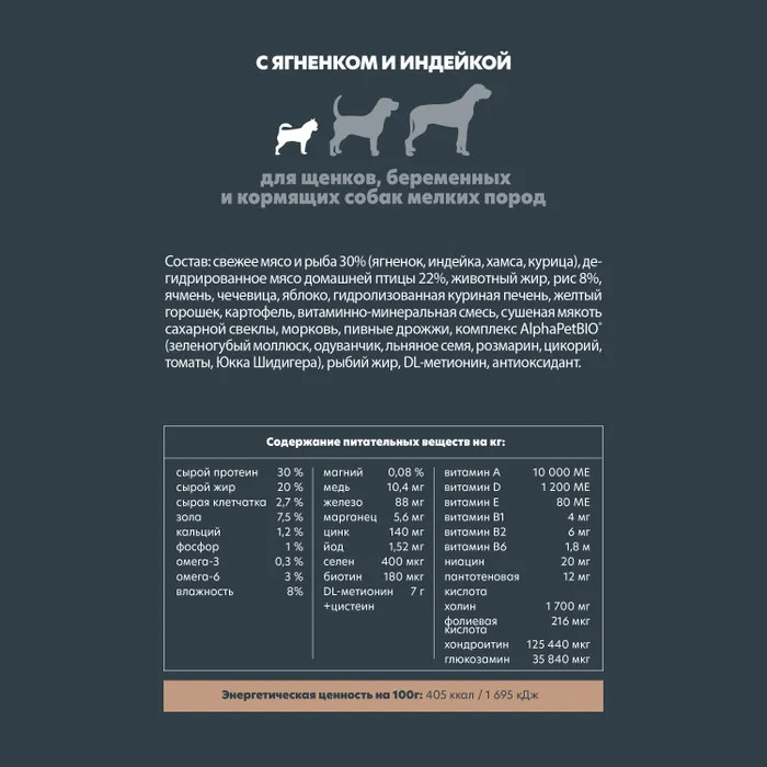 Корм для для щенков с ягненком и индейкой | Superpremium | AlphaPet | Фото 6