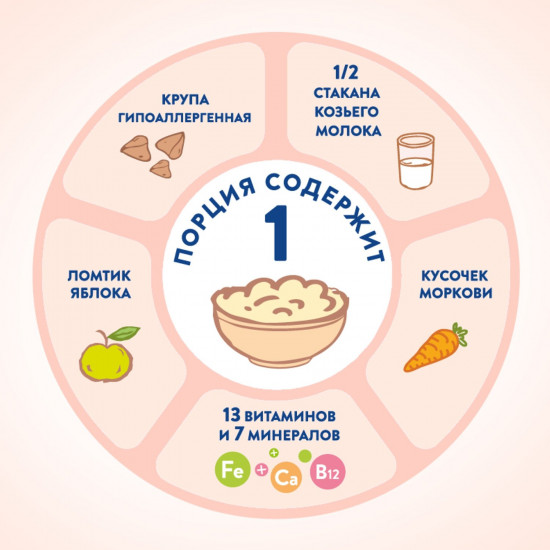 Каша на козьем молоке «Гречневая с яблоком и морковью»