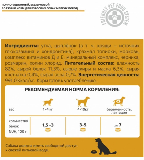 Консервы для взрослых собак мелких пород беззерновые