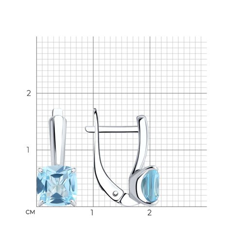 Серьги из серебра с топазами