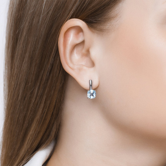 Серьги из серебра с топазами