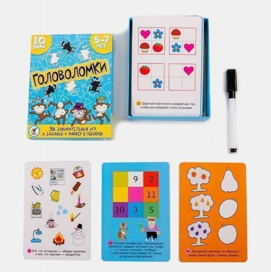 Игра карточная «IQ Box Головоломки»