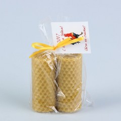 Свеча из вощины медовая с эфирным маслом «Апельсин» (2 шт) - Фото 1