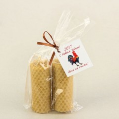 Свеча из вощины медовая с эфирным маслом «Корица» (2 шт) - Фото 1