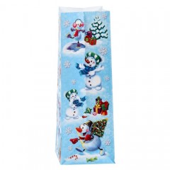Пакет подарочный без ручек «Снеговички» (10×0,1×19,5 см) - Фото 2