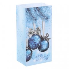 Пакет подарочный без ручек «Счастья в Новом году» (10×7×19,5 см) - Фото 1