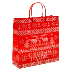 Пакет подарочный пластик «Вязаный» (30×30 см) - Фото 1