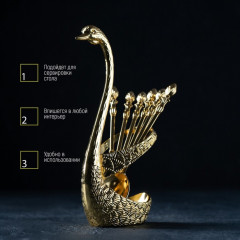 Набор ложек на подставке «Золотой лебедь» - Фото 5