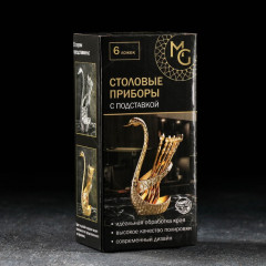 Набор ложек на подставке «Серебряный лебедь» - Фото 9