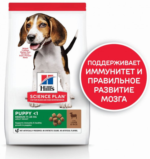 Корм для щенков с ягненком и рисом