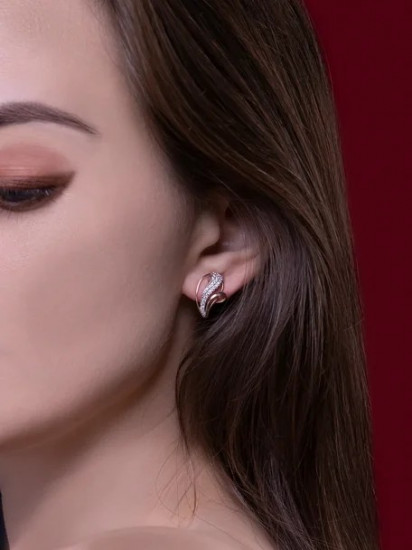 Серьги из золота с фианитами