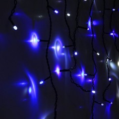 Гирлянда «Бахрома», 4х0,6 м, LED-180-220V, бело-синий, нить темная, моргает - Фото 3
