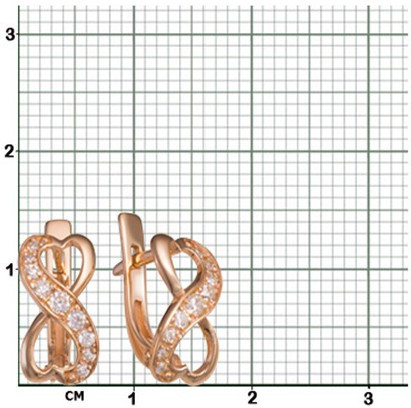 Серьги из серебра с фианитами