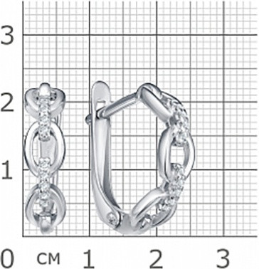 Серьги из серебра с фианитами