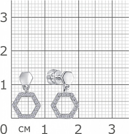 Серьги из серебра с фианитами